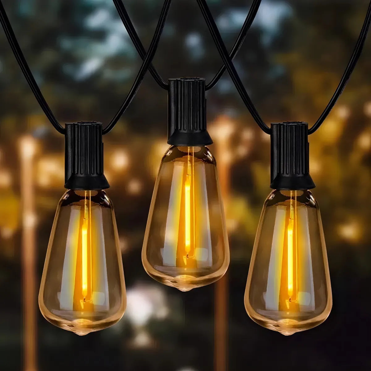 Luces Guirnalda Solar 10 Led Ampolleta Calida 5 Mtrs