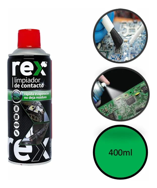 Limpia Contacto 400 Ml Rex - Limpiador Multiuso Electrónica