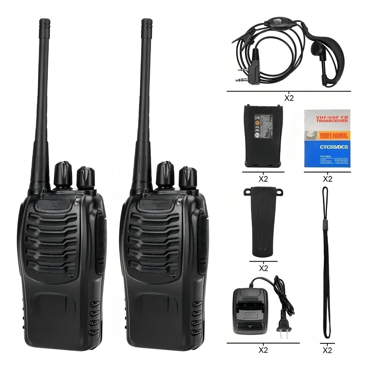 Walkie Talkie Baofeng X 2 Radios 16C 5km Alcance